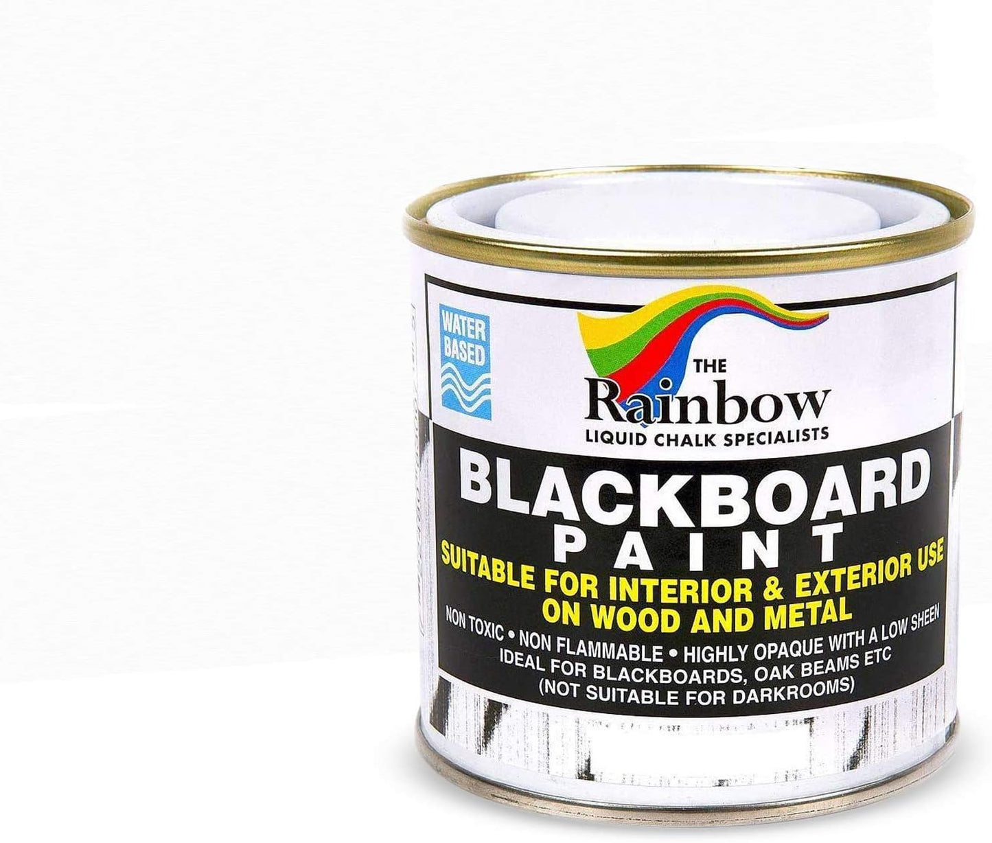 Chalkboard Blackboard Paint - Brush on Wood, Metal, Glass, Wall, Plaster Boards Sign, Frame or Any Surface. Use with Chalk Pen Wet Erase, Non-Toxic - Matte Finish [White] - (8.5oz Cover 32 sf)