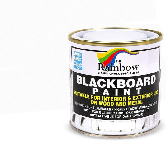 Chalkboard Blackboard Paint - Brush on Wood, Metal, Glass, Wall, Plaster Boards Sign, Frame or Any Surface. Use with Chalk Pen Wet Erase, Non-Toxic - Matte Finish [White] - (8.5oz Cover 32 sf)