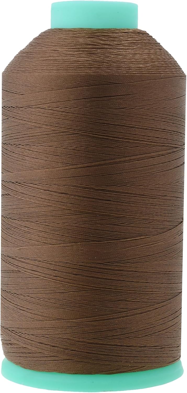 Mandala Crafts Bonded Nylon Thread Coyote Brown Heavy Duty Sewing Threads - 2843 YDs Size 46 210D T45 Tex 45 Thread for Leather Jeans Weaving Outdoor Marine Upholstery Threads