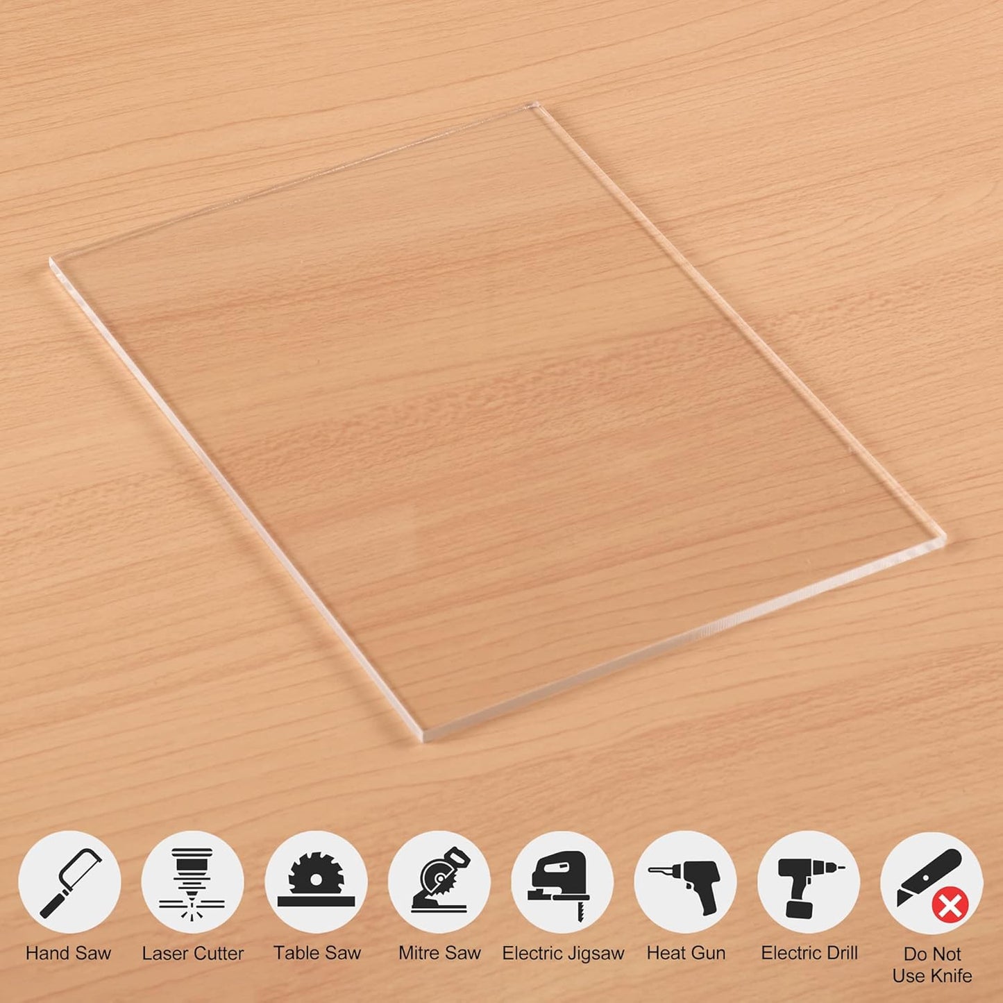 Clear Acrylic Sheet 18" x 24" x 1/8" Thick (3mm) Cast Plexiglass Panel Transparent Plastic Board for Craft, Display Projects, Wedding Sign, Laser Cutting, Engrave, Pack of 2