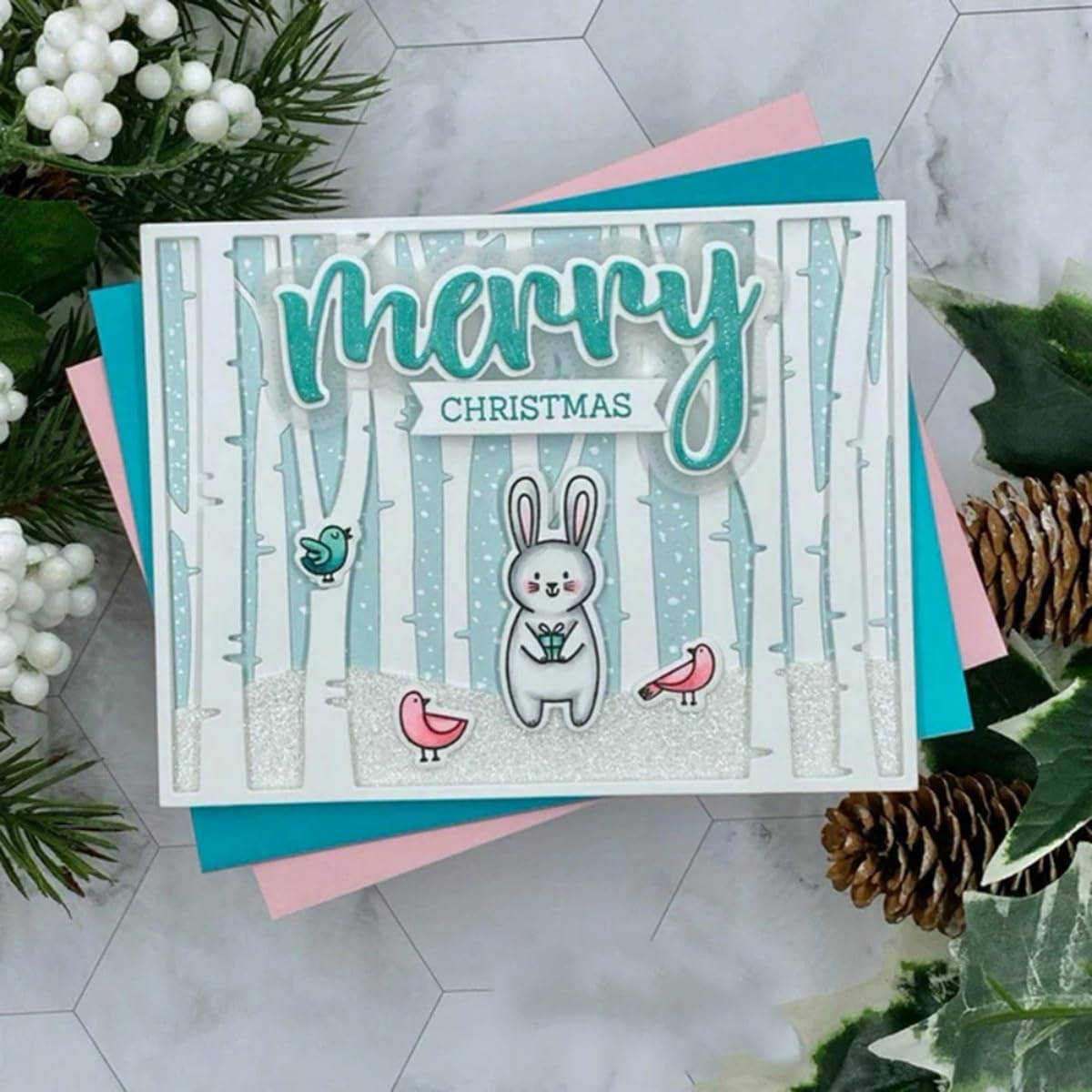 Cutting Dies Metal Stencils Scrapbooking Tools Flowers Lace Frame DIY Embossing Template for Paper Card Making Album Arts Crafts Supplies (Tree Frame A-11.1x14.3cm)