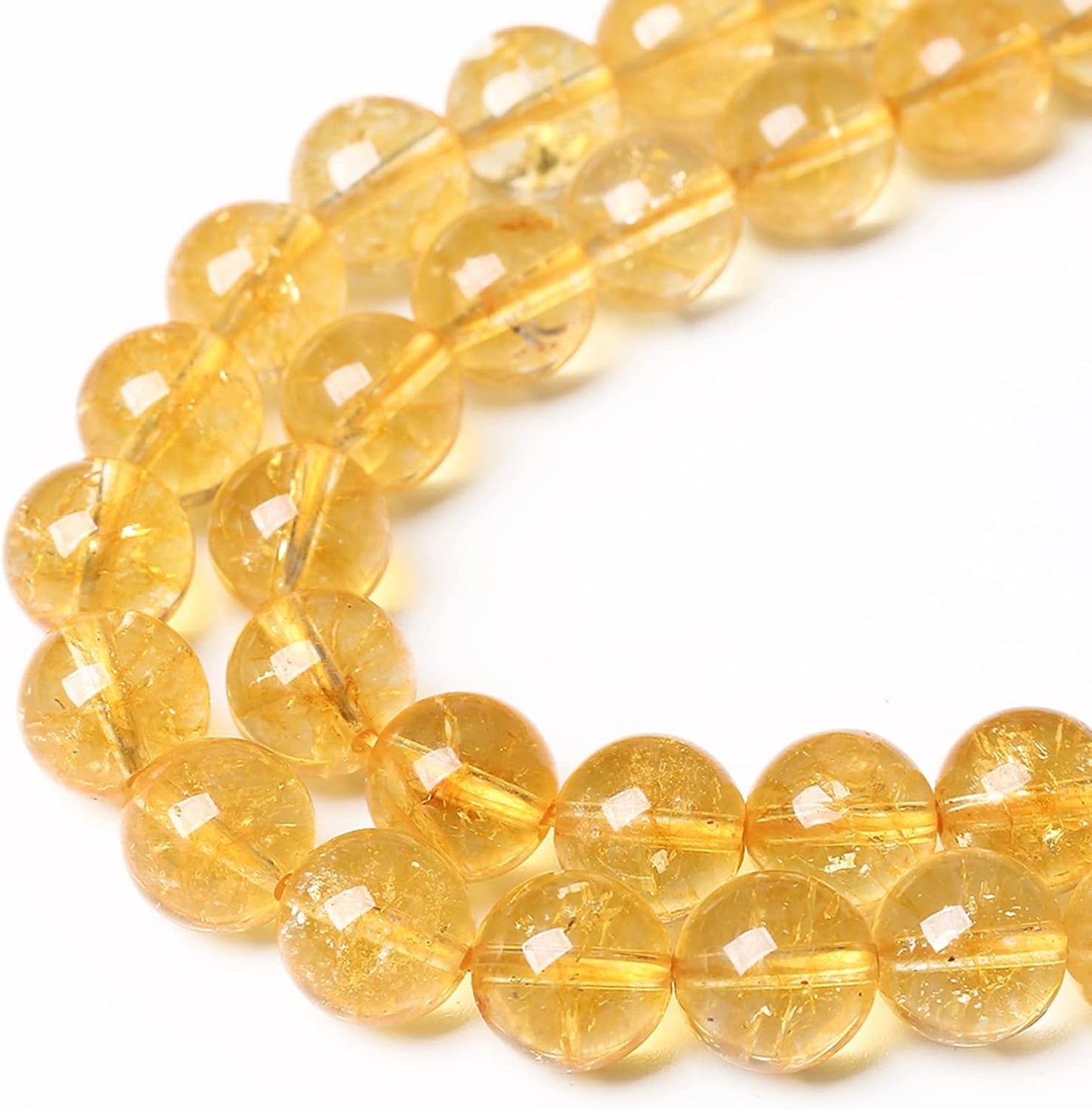 8mm 45Pcs Natural Citrine Beads for Jewelry Making Gemstone Round Loose Beads DIY Bracelet Necklace
