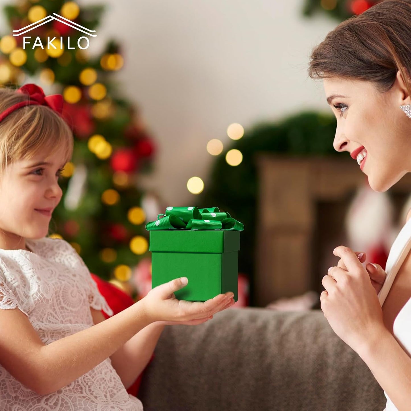 Polka Dot Grosgrain Ribbon 1.5 Inch, 25 Yards Spool Green and White Polka Dot Ribbon for Christmas Gift Wrapping DIY Crafts Hair Bows Wedding Party Decor Sewing and Home Decoration