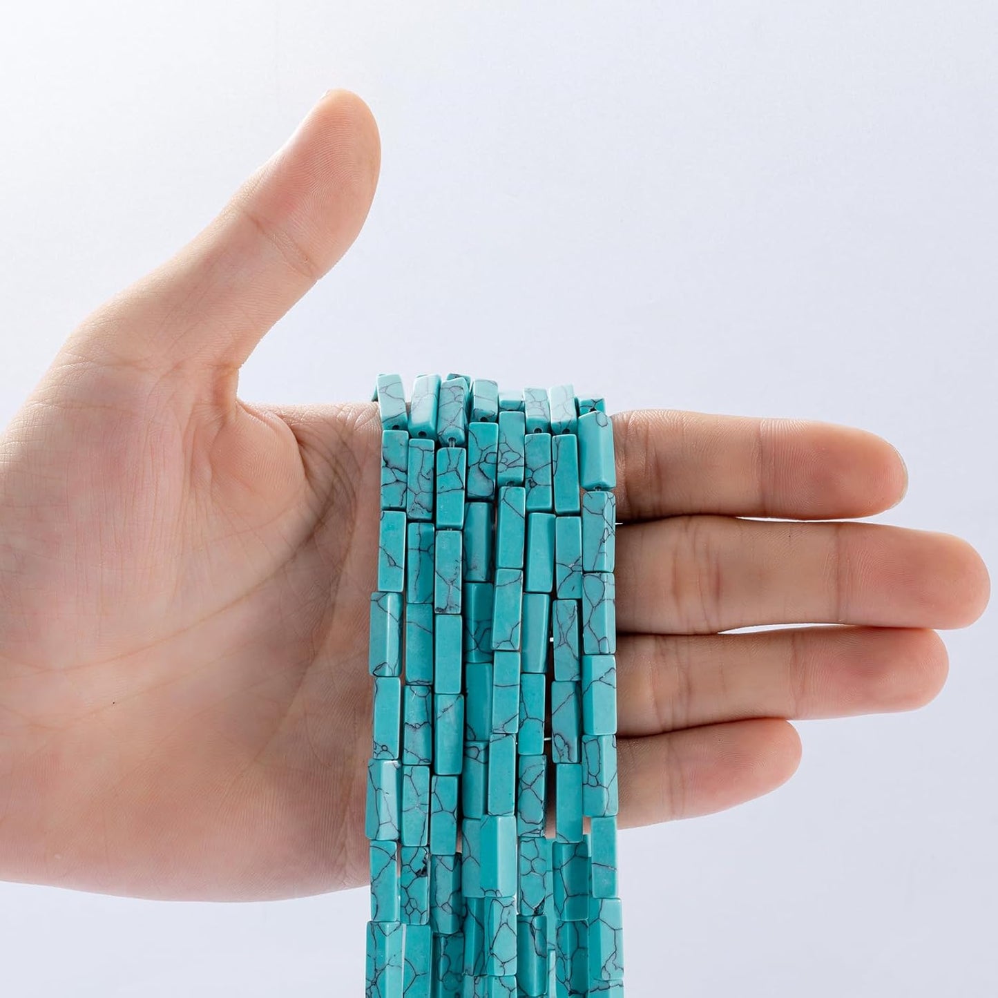 Natural Blue Turquoise Rectangle Tube Beads 4x13mm 38cm/str Loose Semi Gemstone Stone Beads for Making Bracelets Necklace Earrings