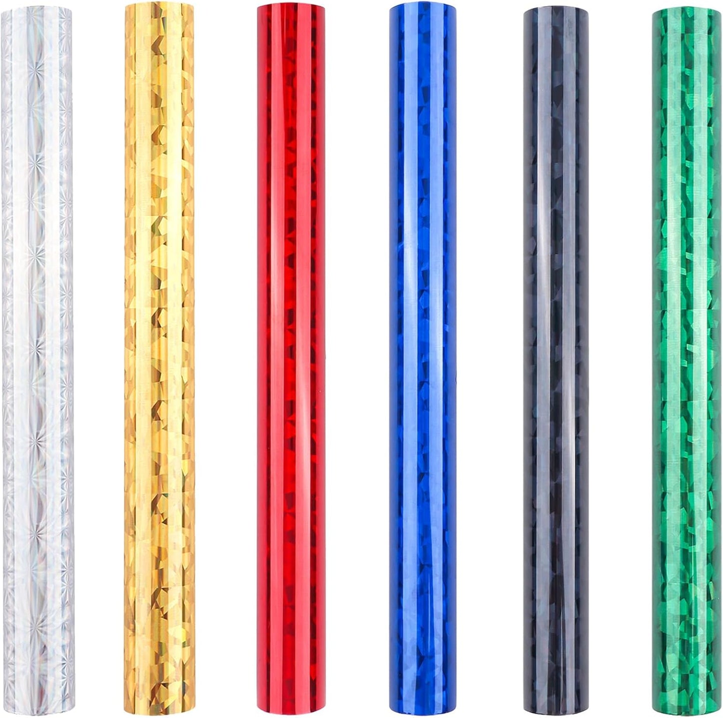 CYFUN DESIGN Transfer Foil Rolls Kit for Foil Transfer, 6 Assorted Colors, 5in x 9.84ft Long, Hot Stamping Machine,DIY Scrapbooking Cardstock Decor