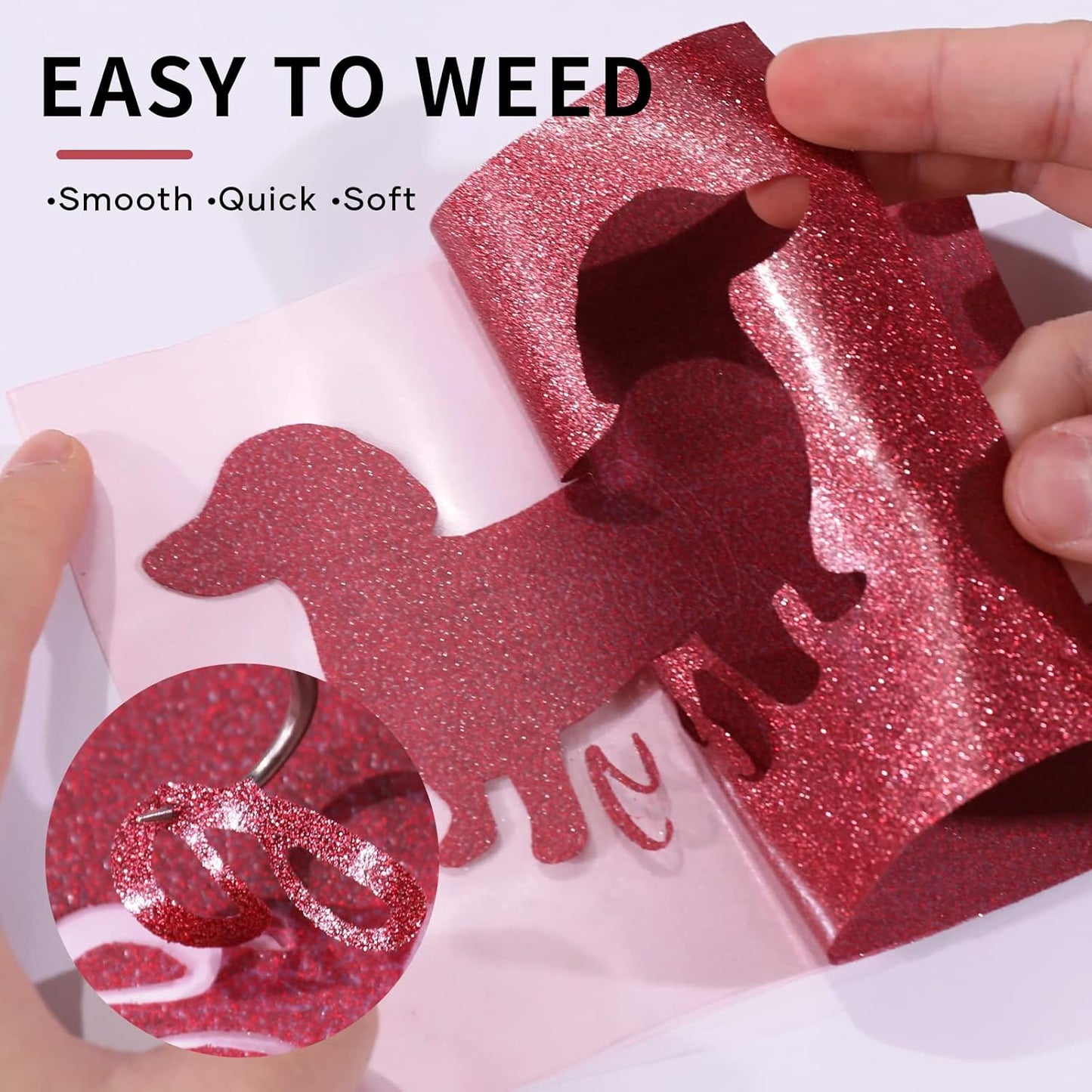 HTVRONT Red Glitter HTV Heat Transfer Vinyl Bundle: 13 Pack 12" x 10" Iron on Vinyl for T-Shirt, Red Glitter Heat Transfer Vinyl for Compatible with Cricut Cutting Machine or Heat Press Machine