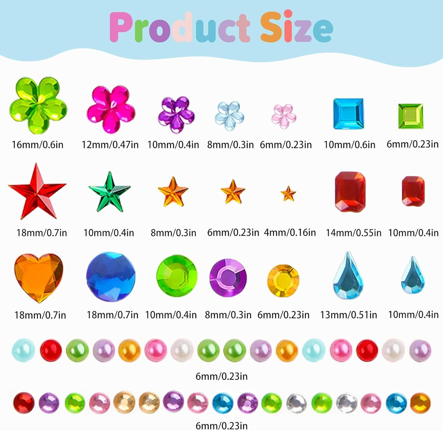 6059 PCS Gem Stickers,Gem for Crafting,Jewels Rhinestones for Crafts,Self Adhesive Stick on Gems Gemstones Diamond Stickers for Face Scrapbook Supplies DIY Craft Art,Heart Pearl Small Sticker for Kids