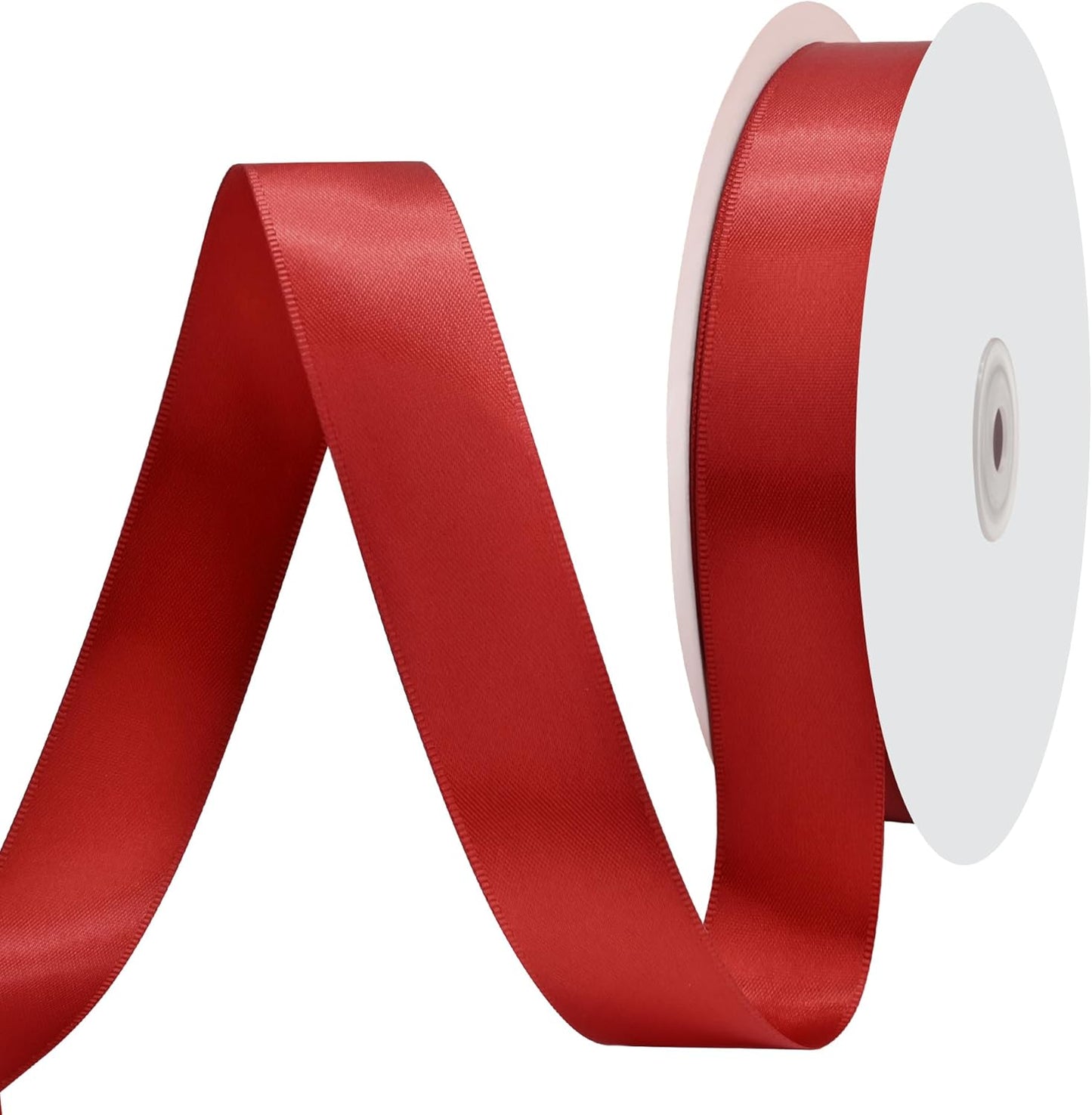 Red Satin Ribbon 1" X 50 Yards Solid Color Double Faced Ribbons Perfect for Crafts Wedding Decor Bow Making Arts Sewing and More