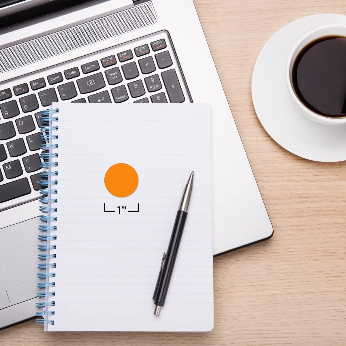 ChromaLabel 1 Inch Round Label Removable Color Code Dot Stickers, 1000 Labels per Dispenser Box, Orange