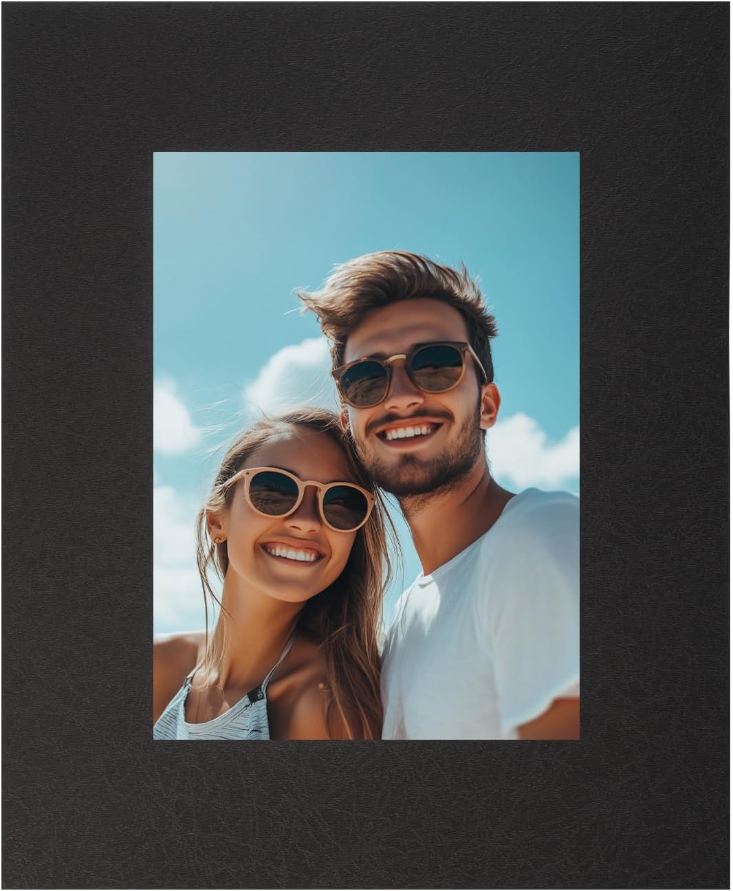 Picture Mats, 8 x 10 for 5 x 7 Pictures Acid Free White Core Bevel Cut Frame Mattes for Display Art Measuring, Black