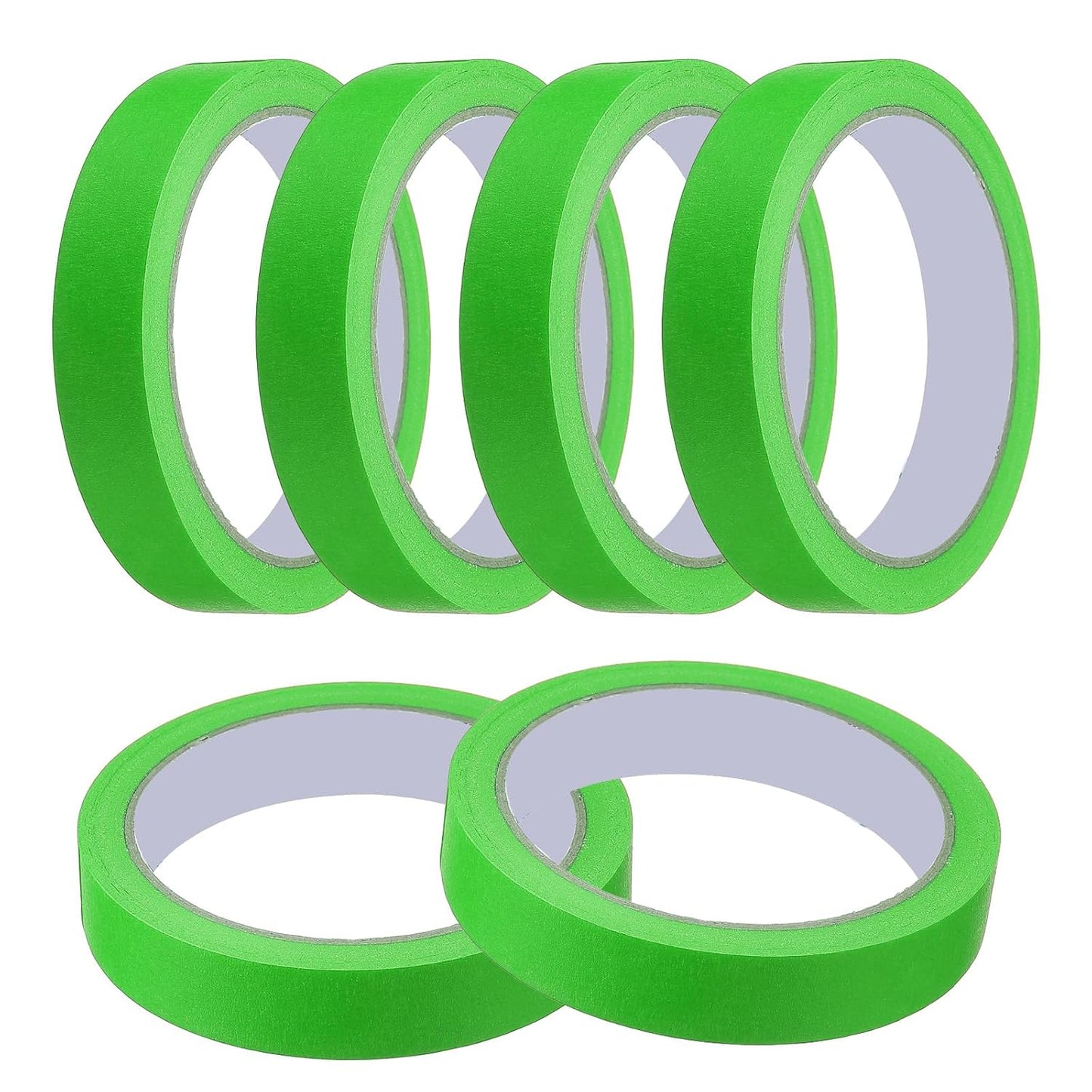 MECCANIXITY Masking Tape 0.7 Inch x 21 Yard Painter's Tape Green Paint Tapes for DIY Crafts Arts Drawing Decoration Labeling Car Painting Artist Teachers, Pack of 6