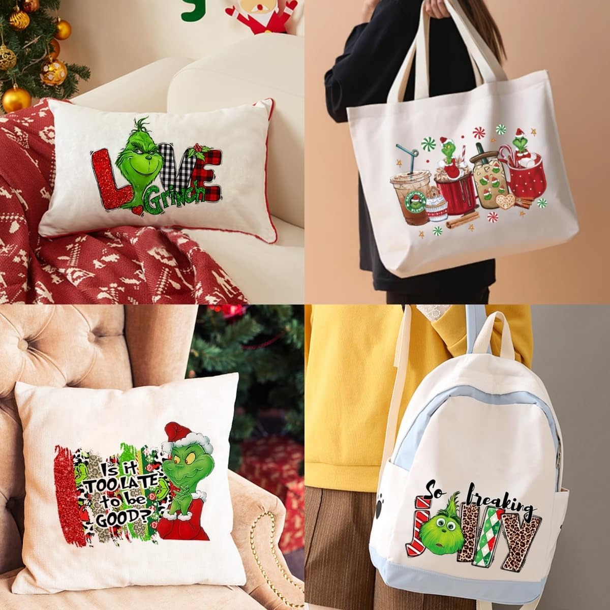 Christmas Iron on Decals Transfer, Funny Christmas Heat Transfer Stickers Iron on Patches for Clothes T-Shirts Pillow Cover Hoody Bag Xmas DIY Craft Supplies Vinyl Stickers (12PC-B)