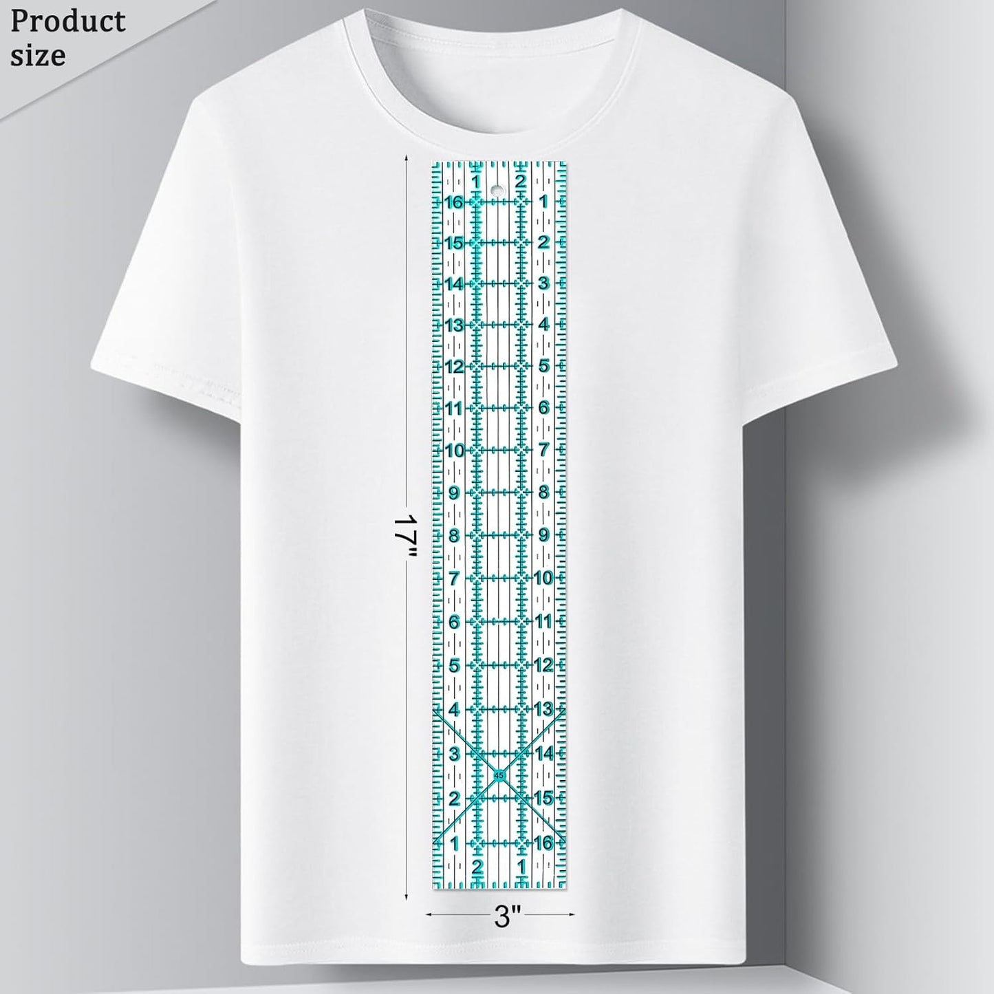 Quilting Rulers, Sewing Ruler, Acrylic Ruler for Sewing and Quilting,Cutting Ruler with Non-Slip Rings (3"x17",1.5"x17",3"x12",1.5"x10",1"x6") (Blue)