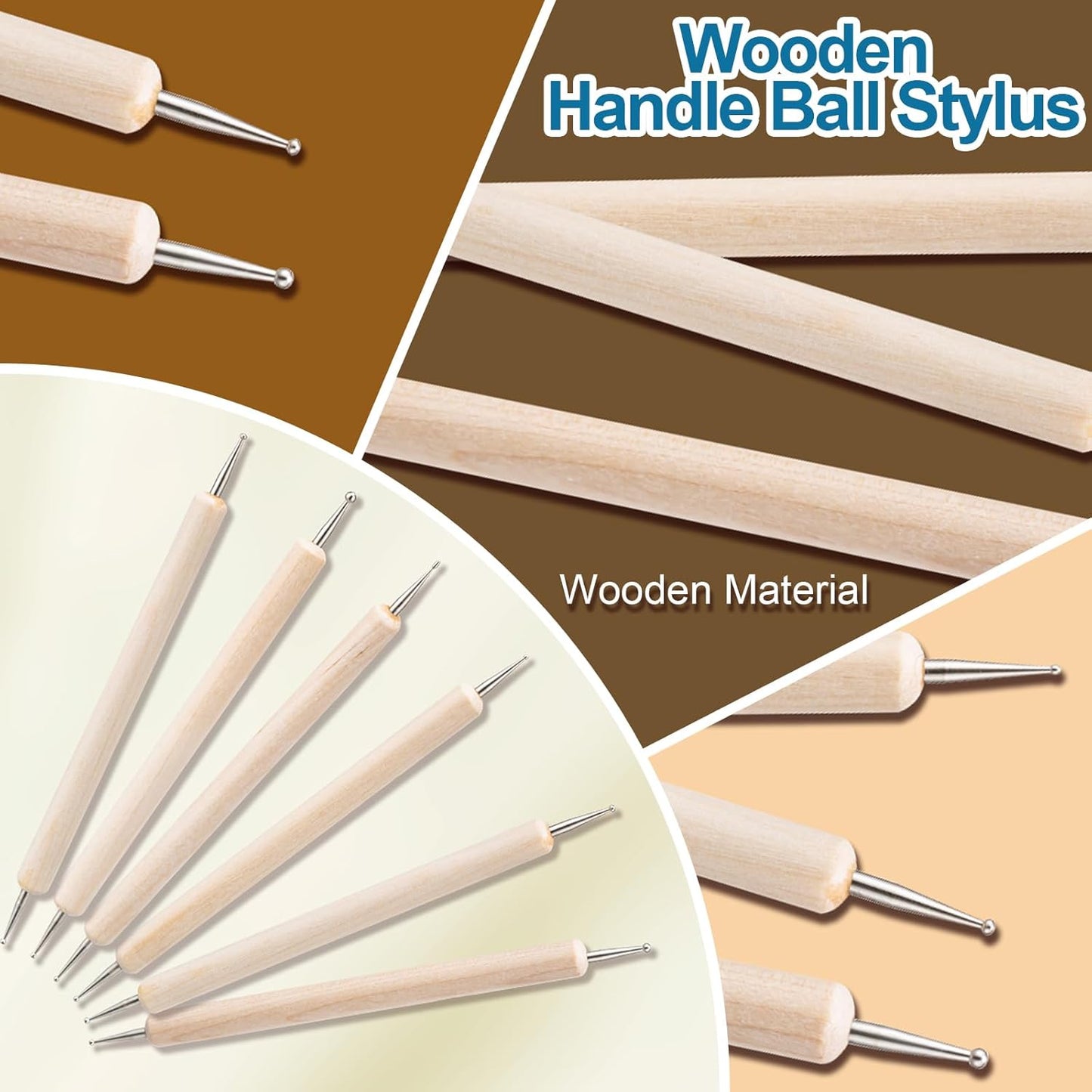 Amrules 14Pcs Dotting Styluses Tools with Box, Double Side Stainless Steel Ball Head Dot Art Kit for Clay Modeling, Rock Painting, Pottery Embossing, Nail Art, Practical Dotting Tool for Adults