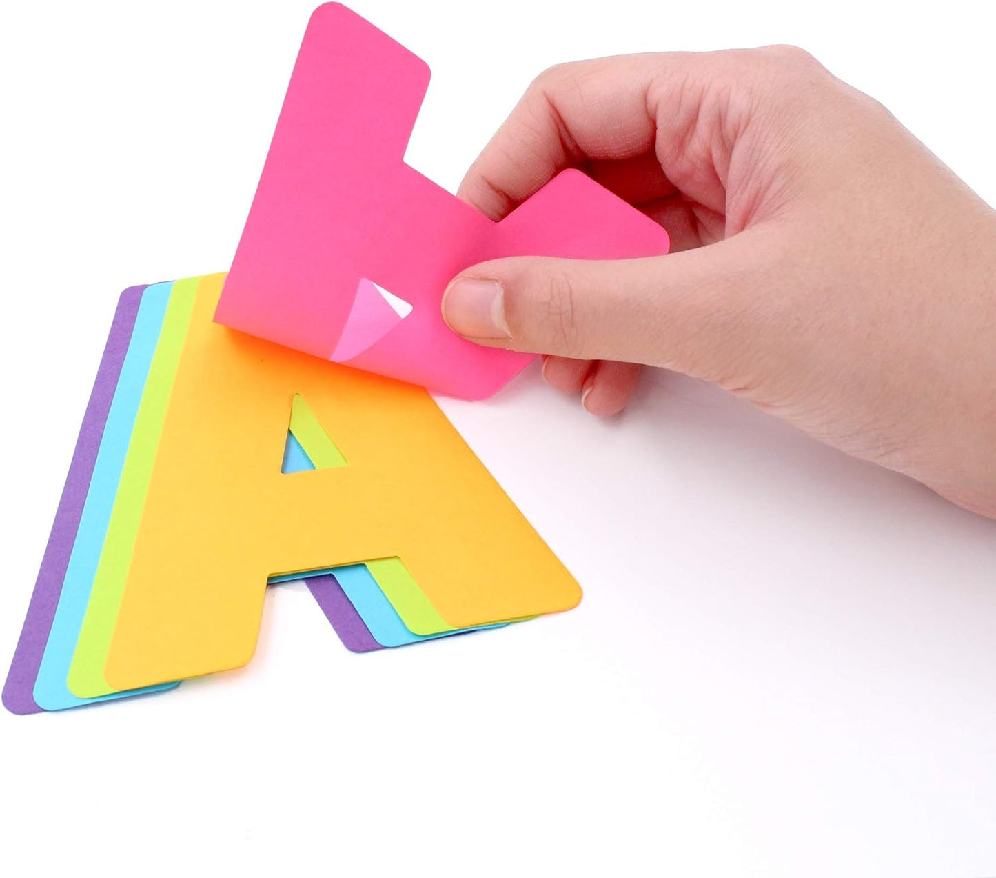 ArtSkills Poster Letters 4” Paper Letters for Poster Board Projects, Classroom Bulletin Boards, Sign Making Supplies, Neon, 190 Pieces