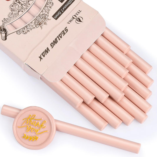 16 PCS Dirty Pink Small Glue Gun Sealing Wax Sticks for Mini Glue Gun, Make Wax Seals for Wedding Invitations/Thanks Card/Envelopes/Teenager Girls Xmas Gift Wrapping/Baby Shower Card Gifts