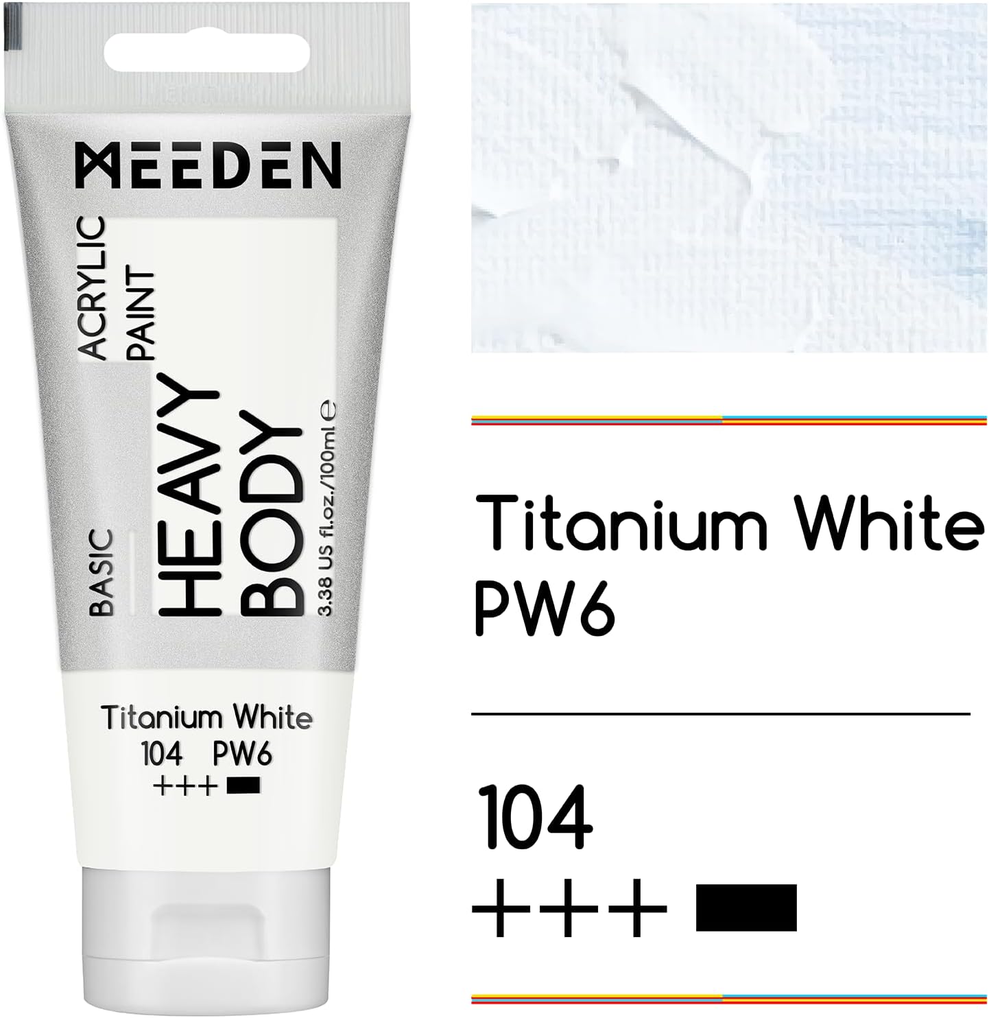 MEEDEN Titanium White Acrylic Paint: Pack of 2 Heavy Body Acrylic Paints (100ml/3.38oz x 2 Tubes)