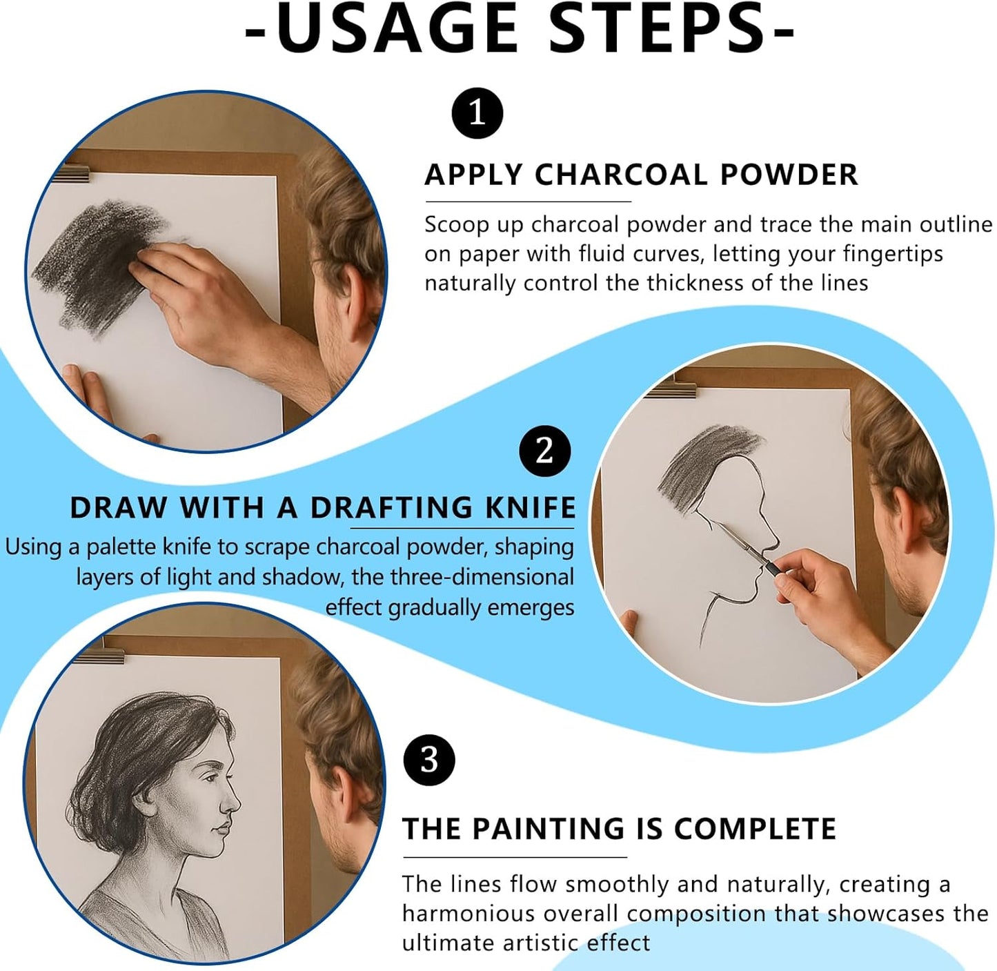 Charcoal Powder for Drawing & Art - Ideal for Sketching, Shading & Blending - Professional Artist Grade (4 Ounces)