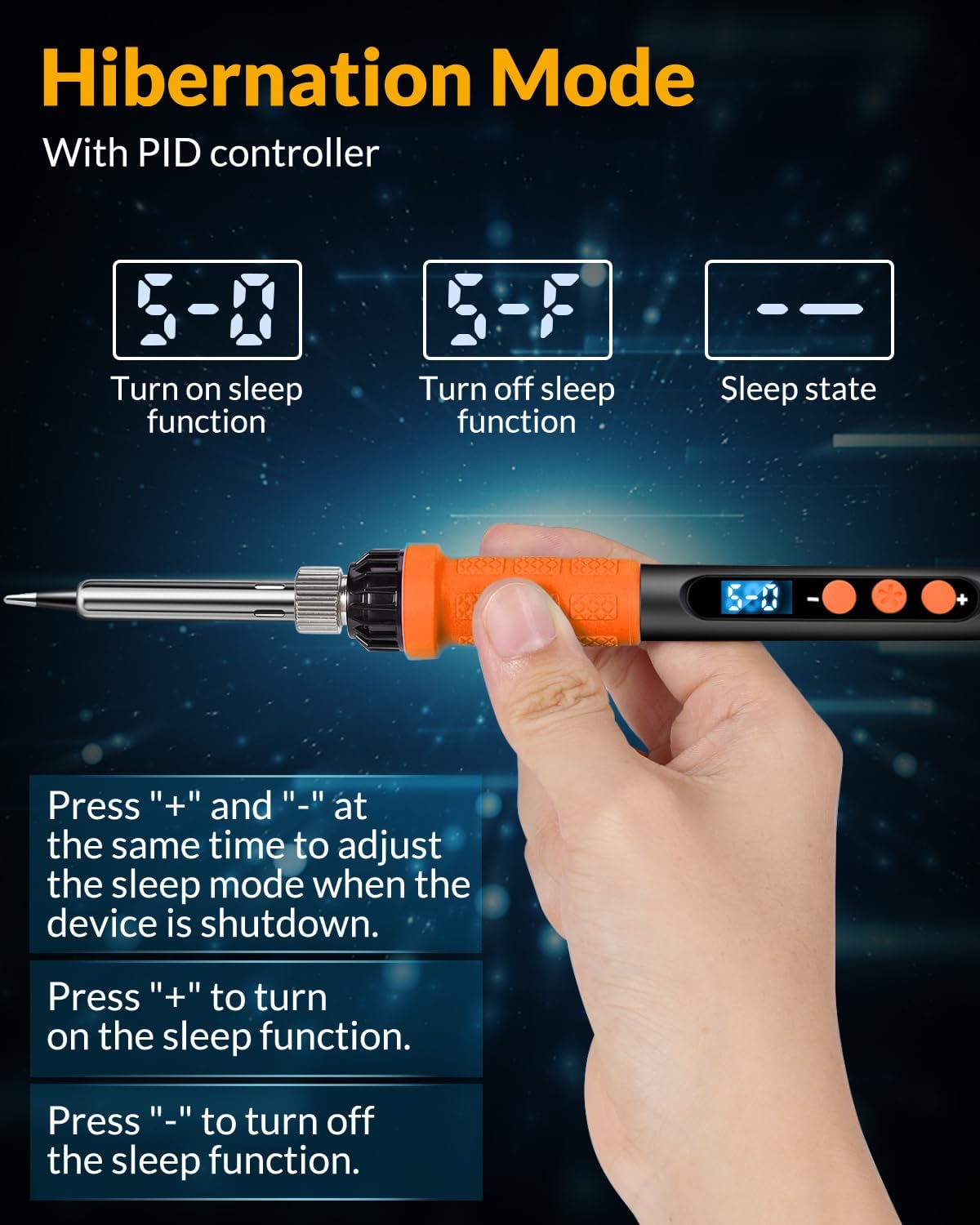 Soldering Iron Kit, 100W High Power Soldering Iron, Fast Heating, Digital Display Temperature Control Accurate 356°F-896°F, Portable Soldering Kit with Protective Cap, Automatic Sleep Mode