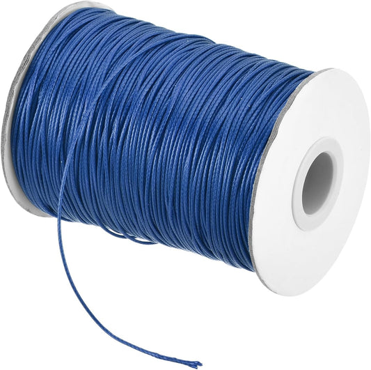 MECCANIXITY Waxed Cord 0.8mm Waxed Polyester Cord 175 Yard Wax String for Bracelet Making,Necklaces, Beading,Jewelry Making and DIY Crafts(Navy Blue)