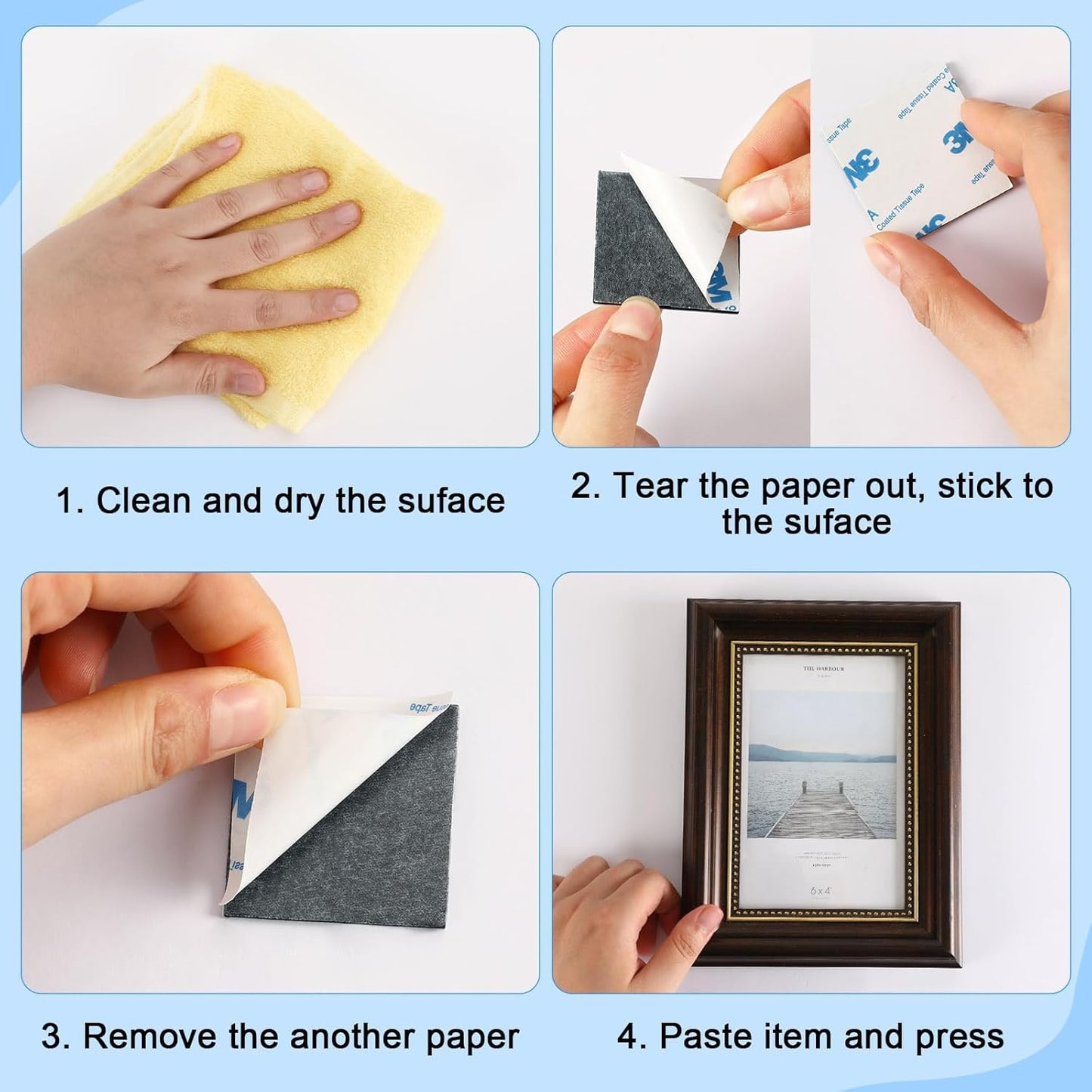 UPINS Double Sided Foam Tape, Double Sided Tape Heavy Duty Strong Adhesive Double Sided Mounting Tape for Walls Picture Poster Crafts (150, Black)