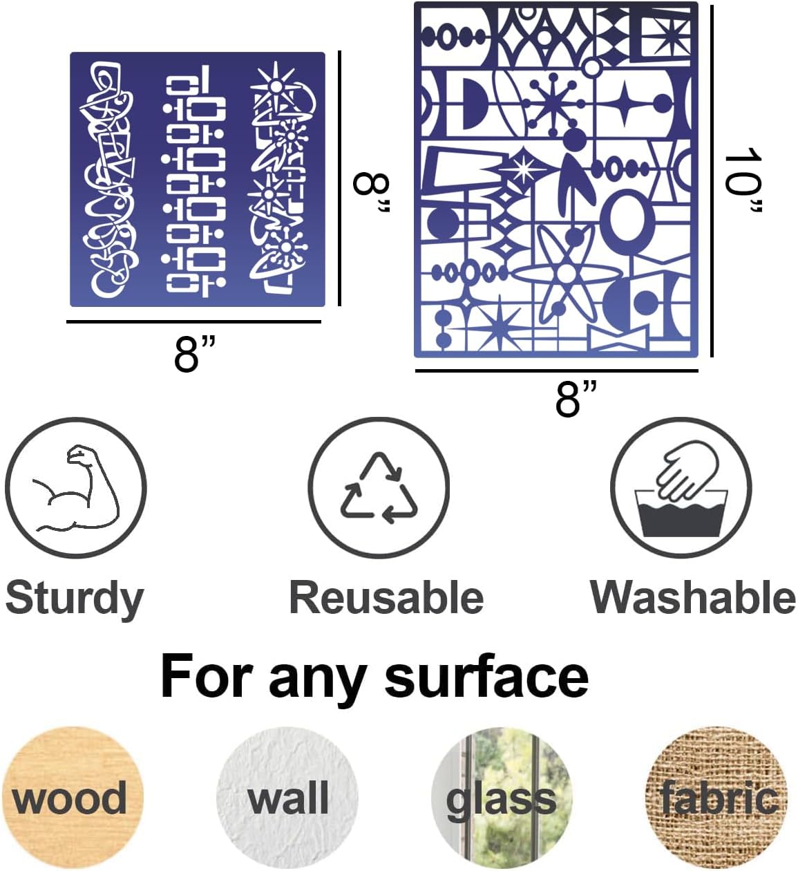 Stencils for Crafts Reusable Texture Stencils Geometric Stencil for Painting on Wood Furniture Card Canvas Paper Scrapbook