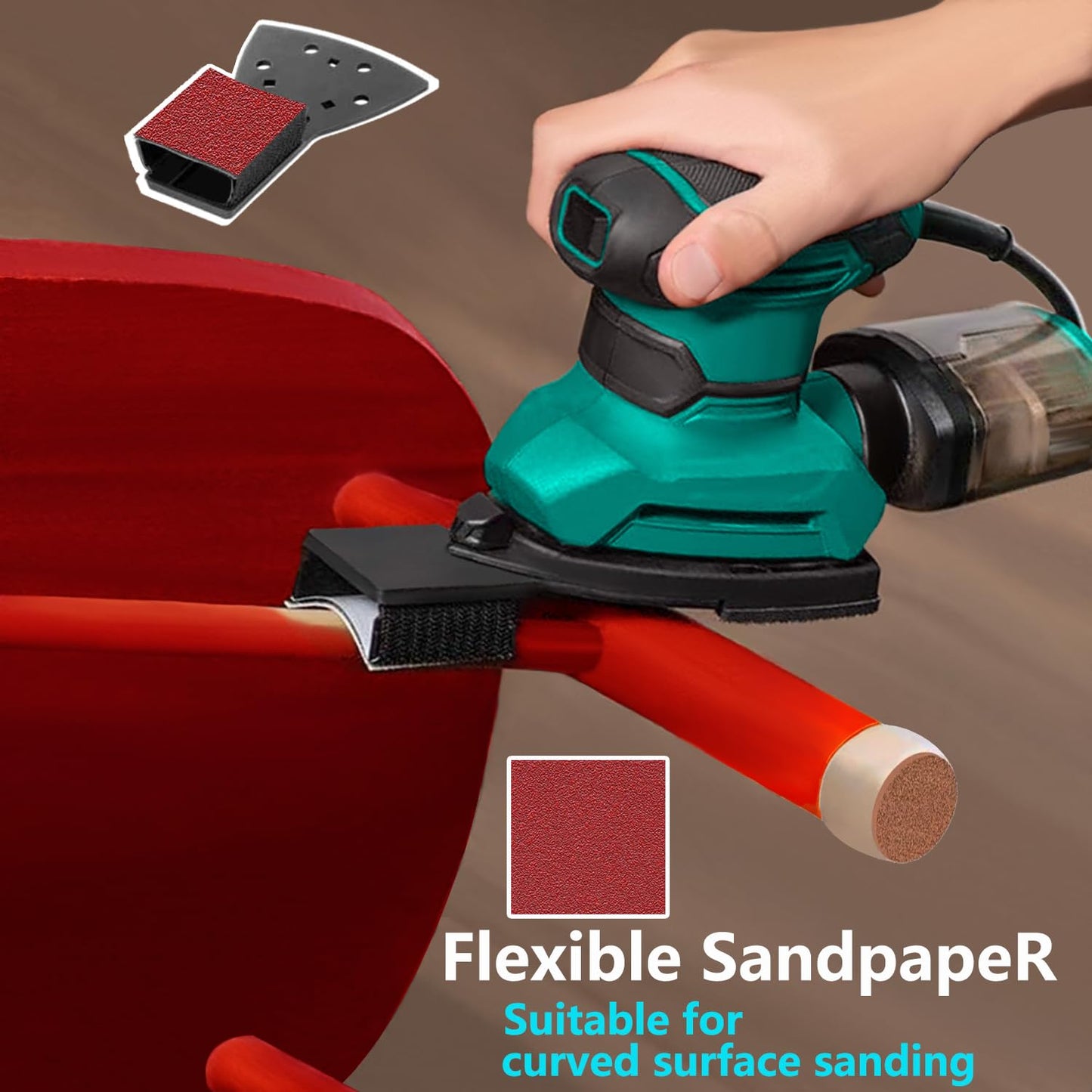 160pcs Detail Sander Sandpaper for Mouse Sander, 60 120 180 240 Grit Sanding Sheets, Sander Pads for Detail Sander, Finger Sander -FSM16