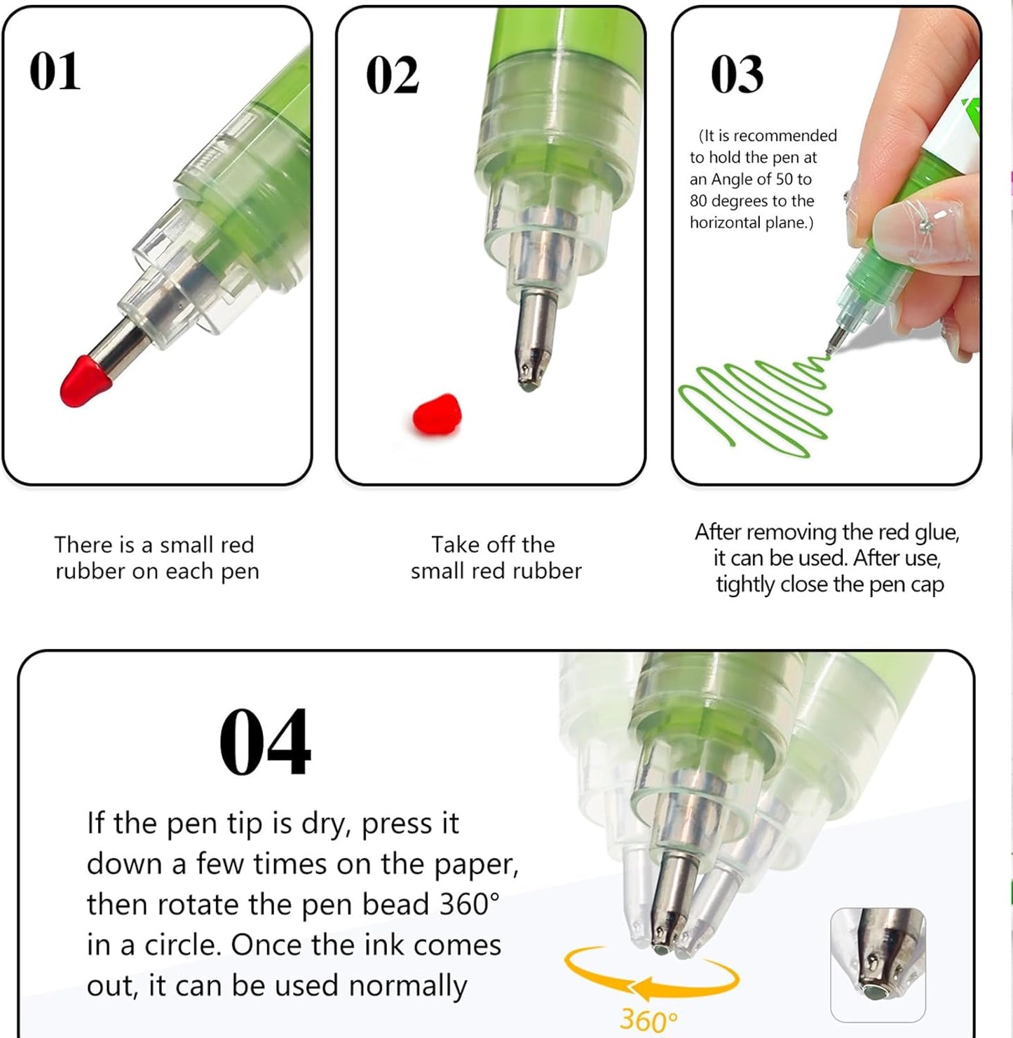 kander Direct Liquid Highlighter Acrylic Marker, 12 Colors Gel Pens with Bullet Tip, Strong Coverage, Large Ink Capacity, Multi-Purpose Paint Pens for Rock Painting, Crafts, DIY, Art Supplies