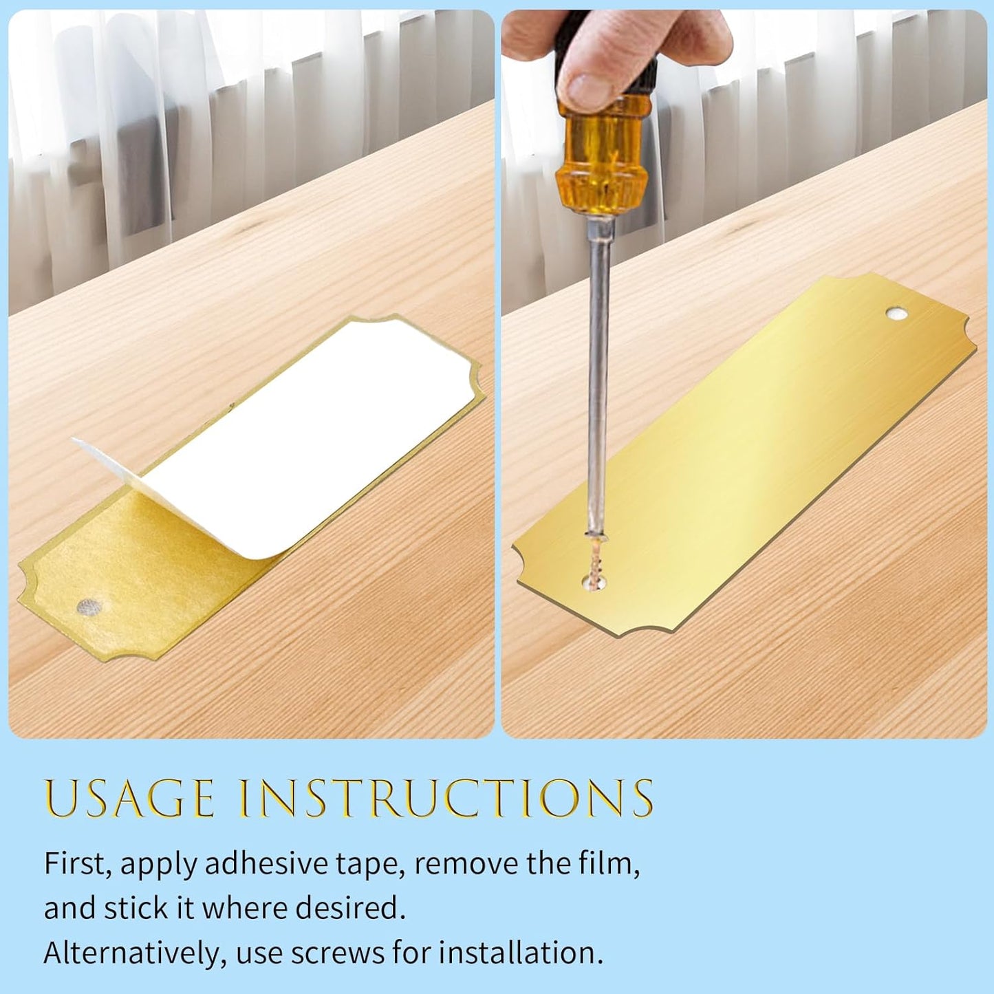 40 Pcs Name Plates Laser Engraved Solid Brushed Metal Plate with 100 pcs Screws Tag Frame Name Custom Name Personalized Plaque Blank Label with Screws and Adhesive Backing for DIY (1'' X 3'')