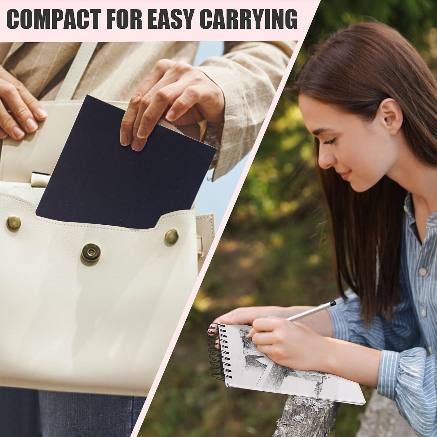 Sketch Book, 5.5" x 8.5" Sketchbook with 60 Sheets (68lb/100gsm), 1 Pack Drawing Pad Acid Free Drawing Book Sketch Pad for Kids Adults Beginners Artists (1 pcs Black)