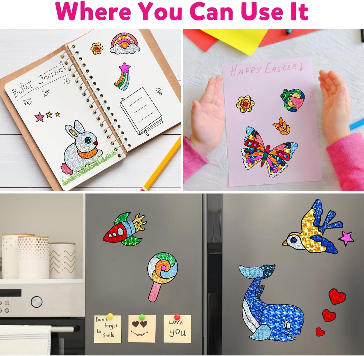 Foil Art Kit for Kids - Foils Fun Craft Kits & Supplies, No Mess Art for Kids, Foil Foam Stickers Art Craft Activity for Kid, DIY Creative Activity Birthday Christmas Gift Travel Toys for Girls Boys