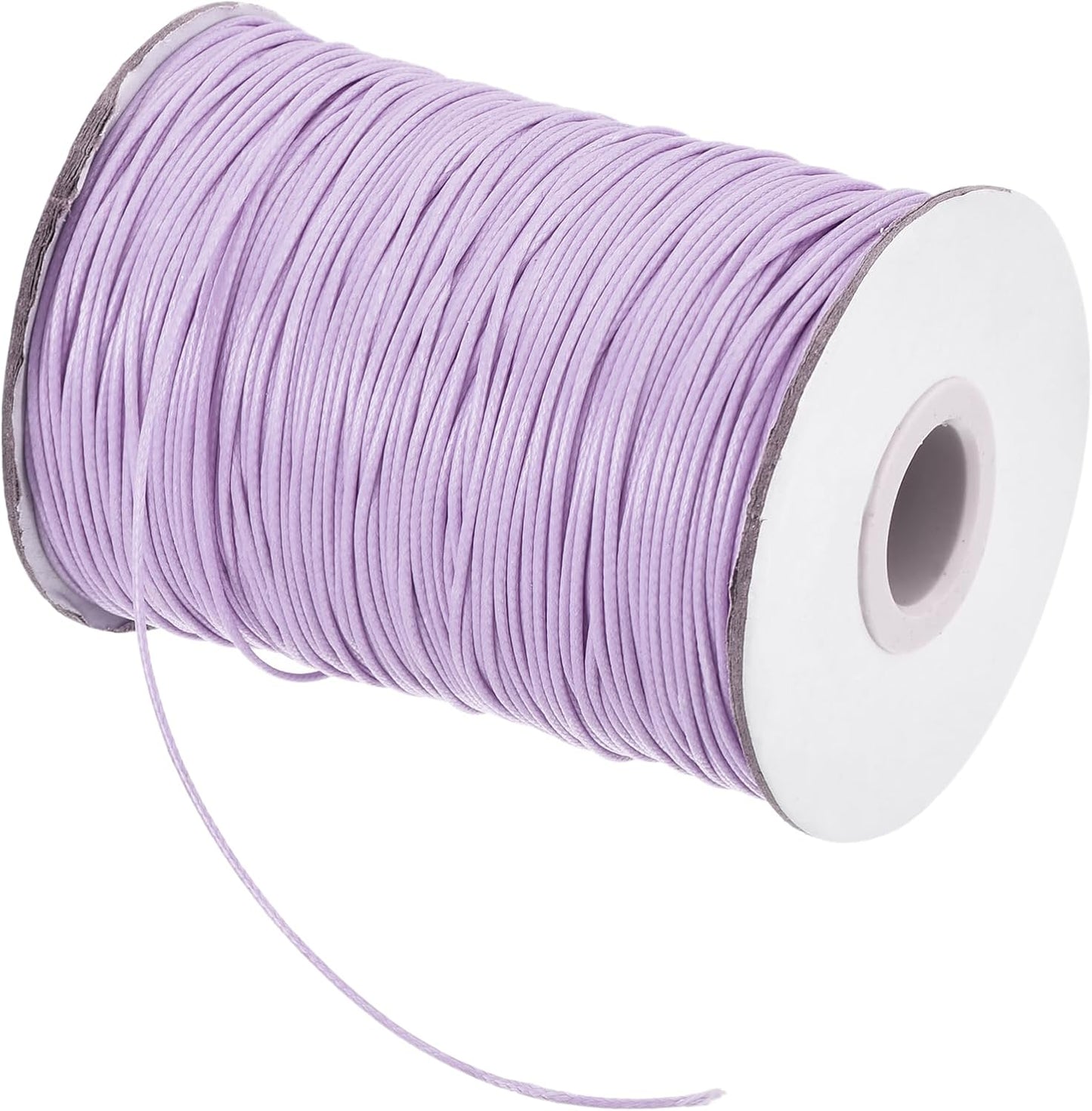 MECCANIXITY Waxed Cord 1.2mm Waxed Polyester Cord 175 Yard Wax String for Bracelet Making,Necklaces, Beading,Jewelry Making and DIY Crafts(Light Purple)