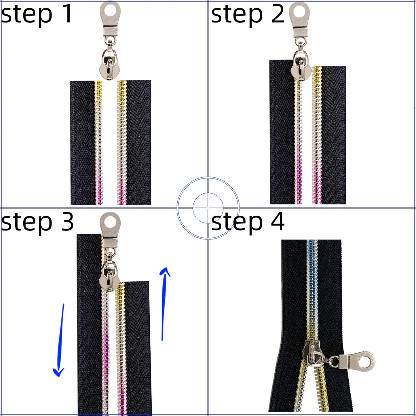 The Yards 10 Yards Bulk Navy Blue Nylon Coil Zipper with Rose Gold Teeth - Replacement Sewing Zipper with 10PCS Sliders for DIY Craft Bags