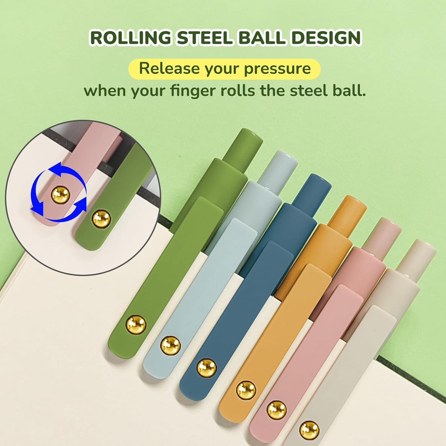 Gel Pens, 12 Pcs Black Ink Pens for Women, 0.5mm Fine Point Smooth Writing Pens, High-End Series Retractable Pens for Journaling Note Taking (12 Pcs Gold Morandi and Vintage)