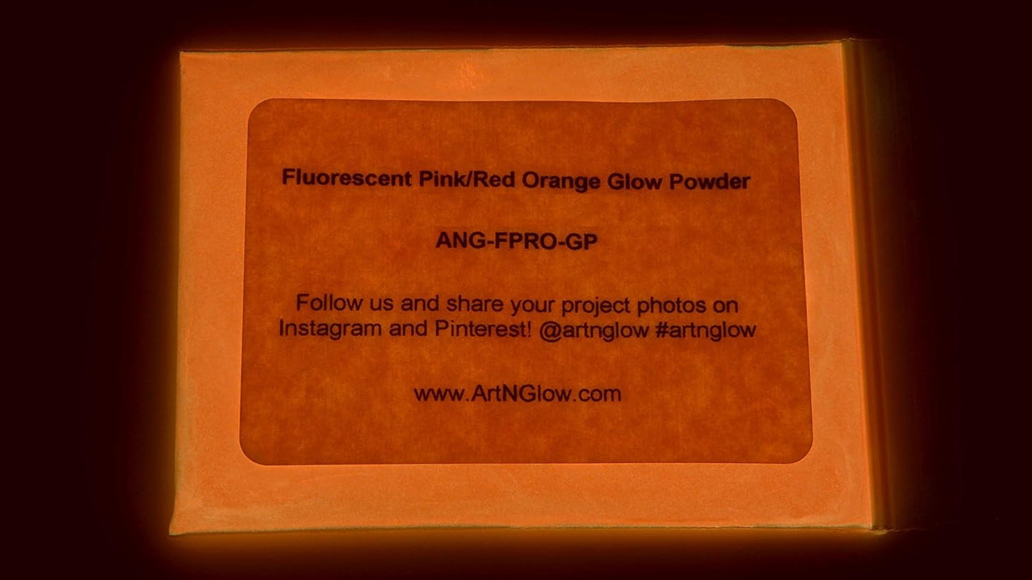Glow in The Dark Pigment Powder - Neutral and Fluorescent Color for Art Painting, Fine Art, Nail Art Paint, and DIY Crafts - Long Lasting, 10+ Color Options - Fluorescent Pink - (60 Grams/ 2.12 oz)