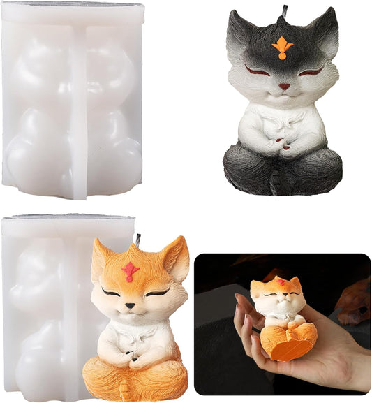 Fox Candle Soap Mold Animal Resin Casting Mold for Wolf, Candle Making, Home Decor - 3D Silicone Mold