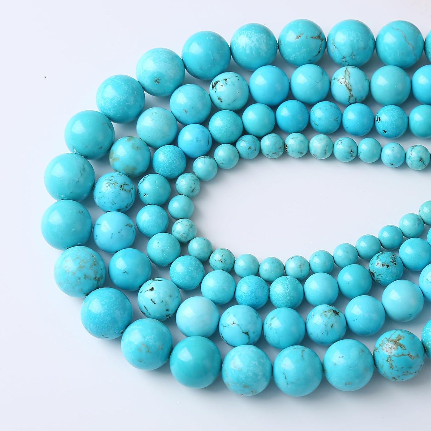 4mm 90pcs A+ Natural Blue Turquoise Beads Round Spacer Loose Stone Beads for Jewelry Making DIY Bracelet Necklace Accessories