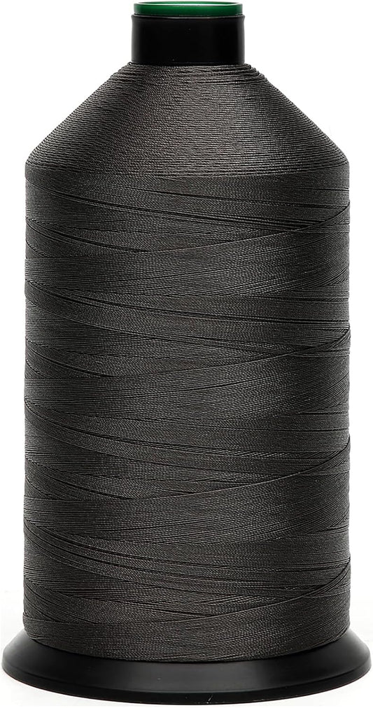 Extra Strong Bonded Nylon Thread #69 Tex70 – 16 OZ, 6000yds, Versatile Stitching Solution for Leather, Upholstery, Canvas Repair and More (Dark Gray)