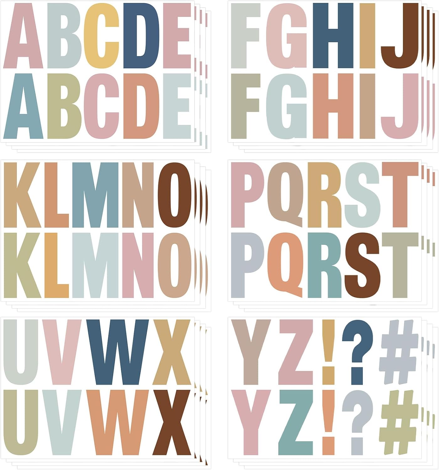 232 Pcs Large Boho Bulletin Board Letters,4 Inch Letter Stickers Self, Large Alphabet Stickers, ABC Letters for Classroom Wall Window Door Home Decor. (Boho 24 L)