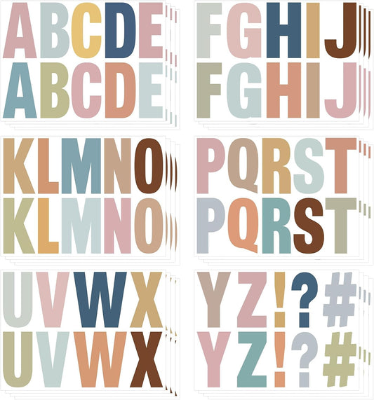 232 Pcs Large Boho Bulletin Board Letters,4 Inch Letter Stickers Self, Large Alphabet Stickers, ABC Letters for Classroom Wall Window Door Home Decor. (Boho 24 L)