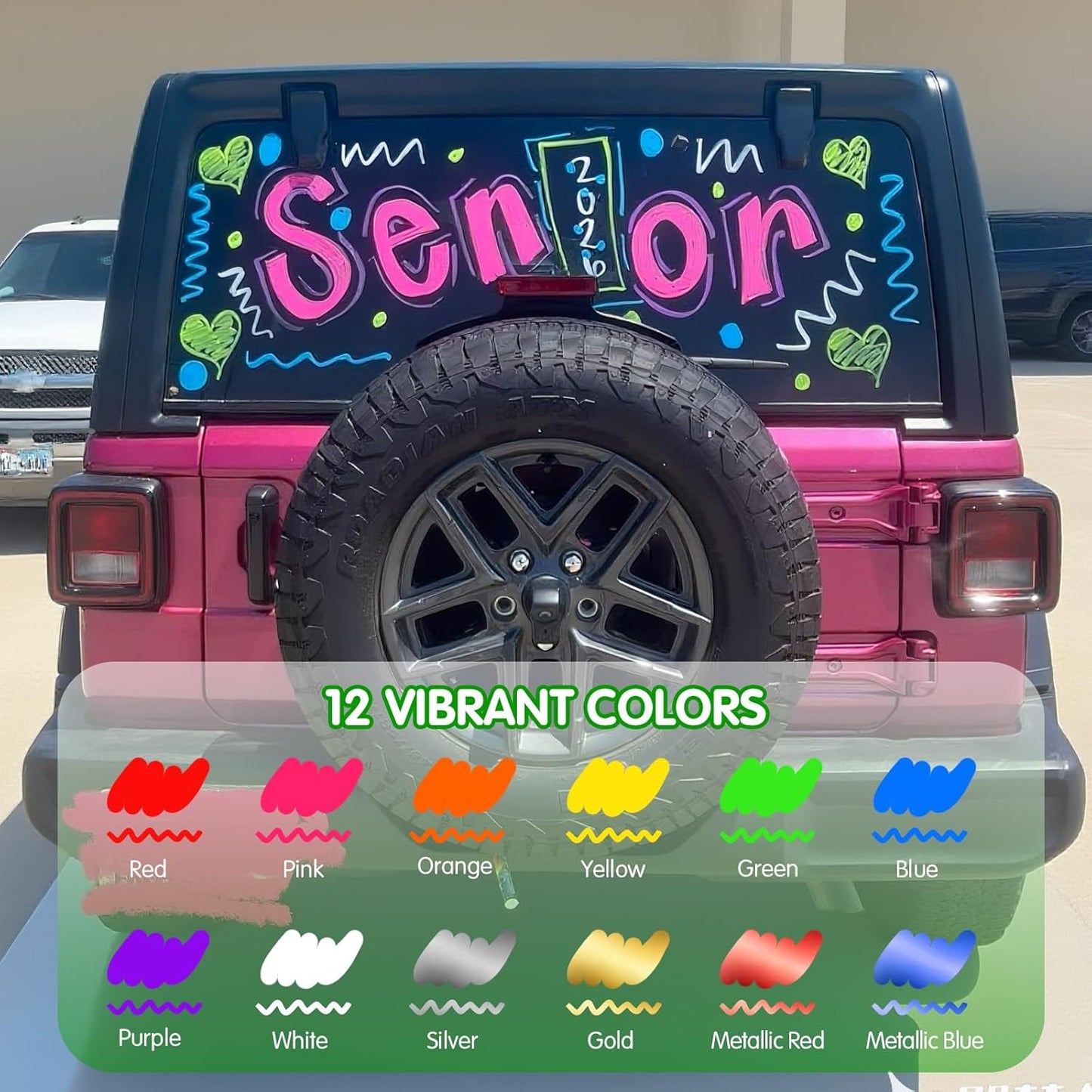 Stocking Stuffers, Liquid Chalk Markers Dual Wide & Fine Tip, 12 Colors Car Chalk Window Markers Pen for Glass Mirror Blackboard Halloween Decorations, Teen Girl Gifts Trendy Stuff