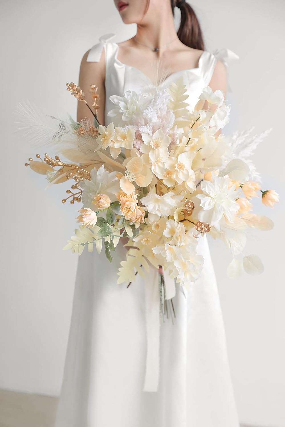 Serra Flora Artificial Greenery Spray Box Set(Pack of 19pcs) with 7 Kinds of DIY Wedding Bouquet Filler Table Centerpieces and Floral Arrangement (Champagne)