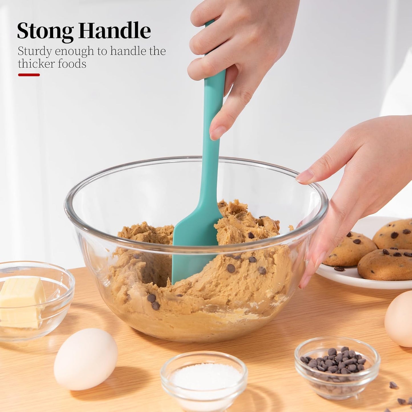 Heat Resistant Silicone Spatula Set of 4, Luxiwise 600ºF High Temp Baking Scraper Cooking Utensils Non-Stick BPA-Free for Seamless Mixing, Folding, Scraping with Rubber Kitchen Essentials (Multi-4)