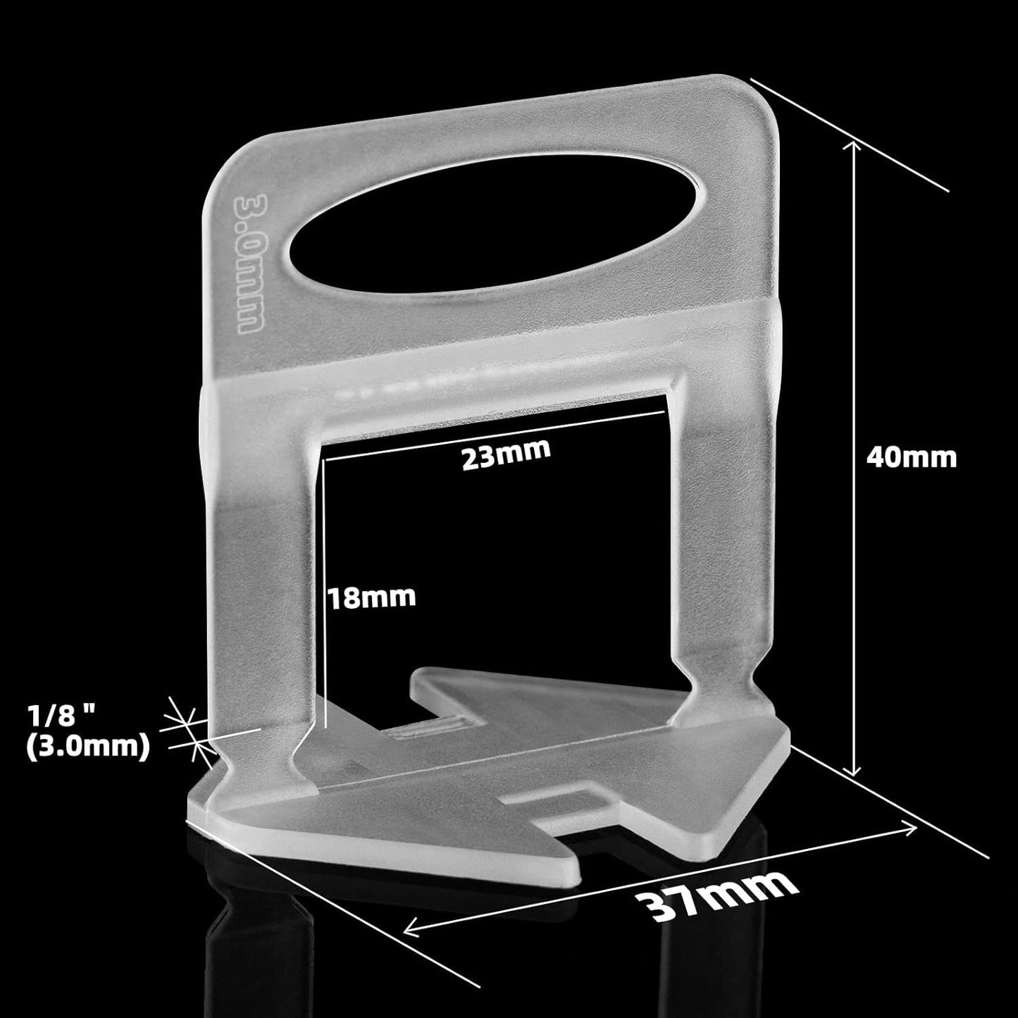 1/8” Tile Leveling System Spacers 4000 PCS Tile Leveling Clips Kit Prevent Tile lippage Leveler Spacers for DIY Professional Ceramic Tile and Stone Installation (1/8 IN, 4000)