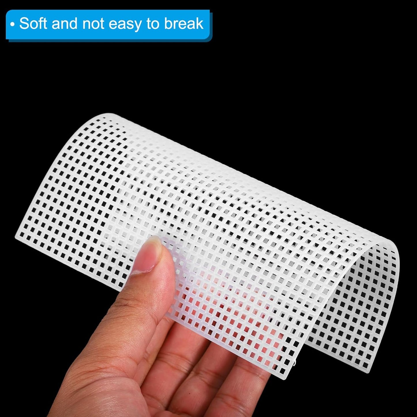 PATIKIL Plastic Mesh Canvas Sheets,10Pcs 5.5 x 5.5inch Cross Needlework Blank Yarn Crafting for Embroidery DIY Bookmarks Cup Mats, White, Square