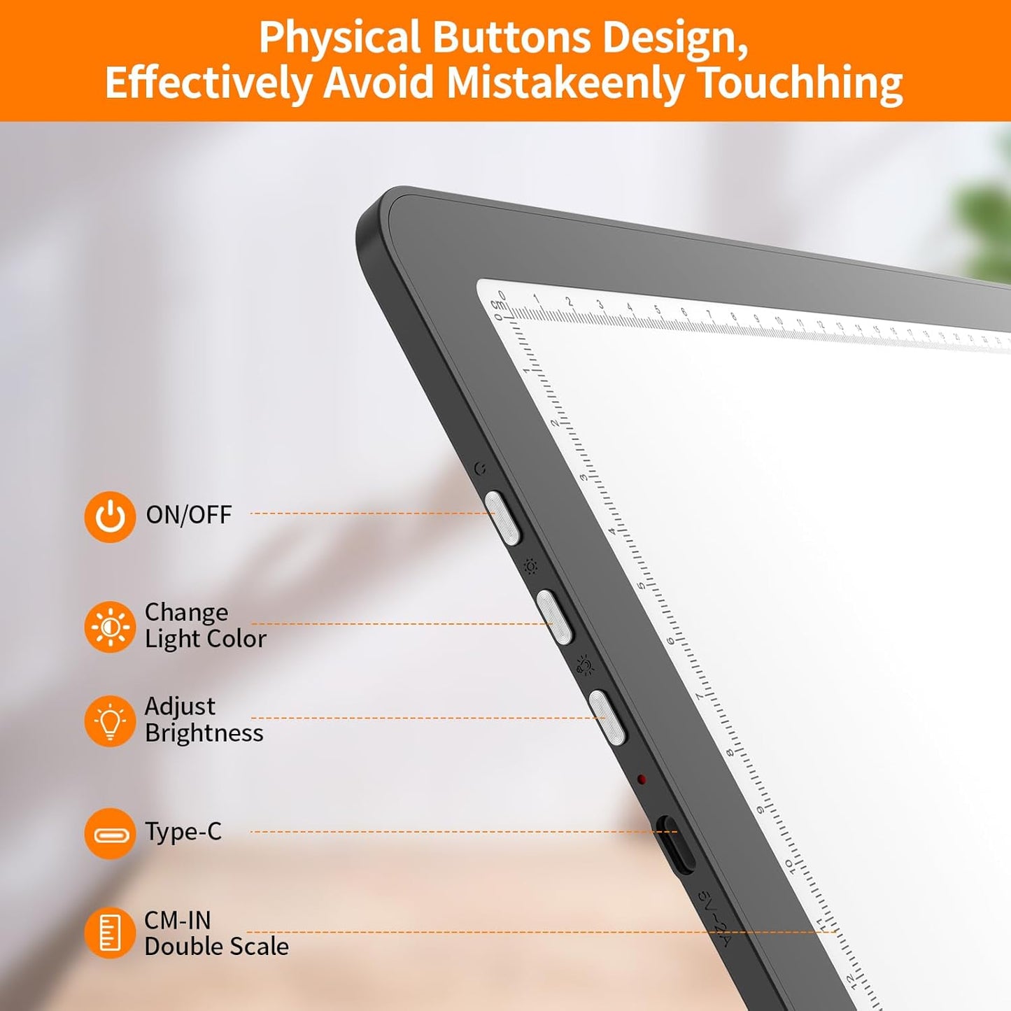 Elice Magnetic A3 Light Board for Diamond Painting, Ultra-Thin Tracing LED Light Box with Side Buttons, Super Bright Diamond Art Light Pad, Light Table for Drawing, Sketching, Weeding Vinyl - Black