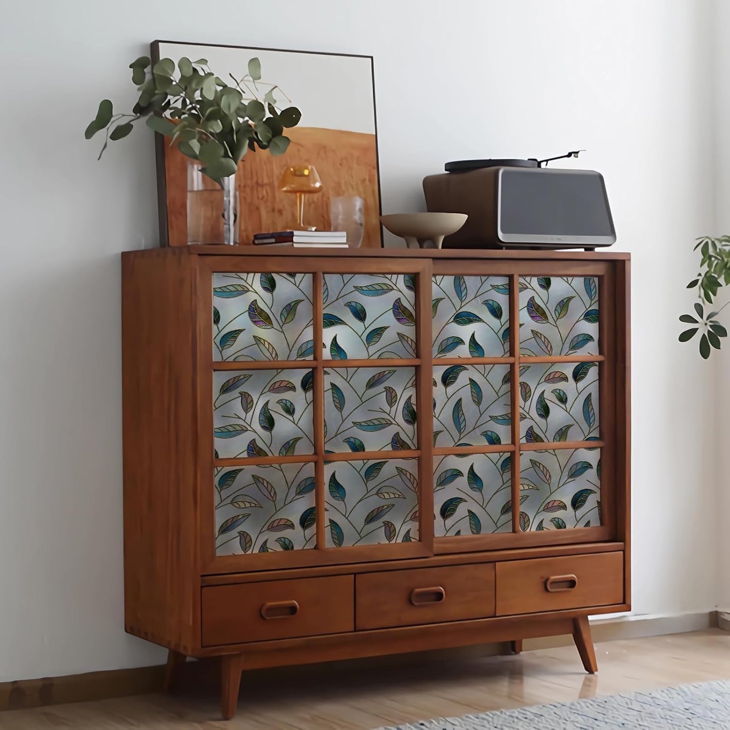 DKTIE Window Privacy Film Frosted Glass Static Cling UV Sun Blocking Heat Control Window Tint Day and Night Insulation Home Bathroom Door Decorative (S166, 23.6'' x 118.1'')