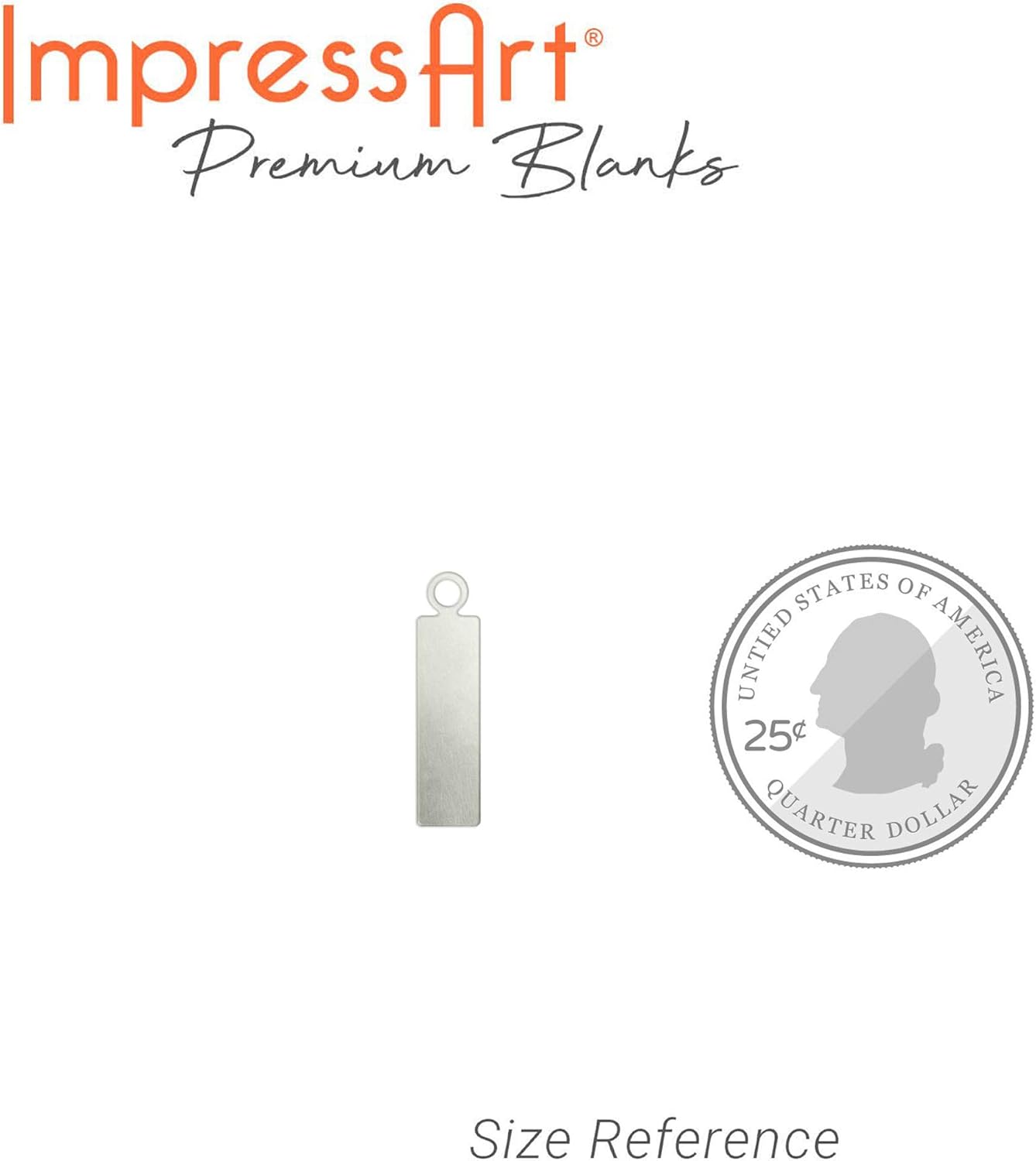 ImpressArt - Premium Metal Stamping Rectangle Blanks for Metal Stamping and Jewelry Making (24 Pack) (5/8" Rectangle Tag w/Ring, Alkeme)
