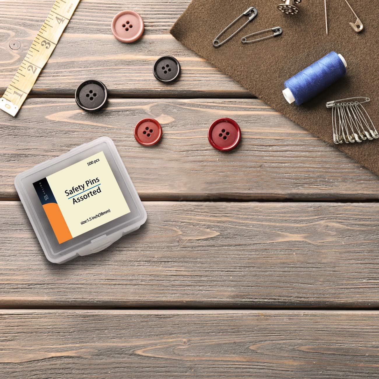 vrupin 1.5Inch/38mm Safety Pins Bulk (38mm-500pcs)