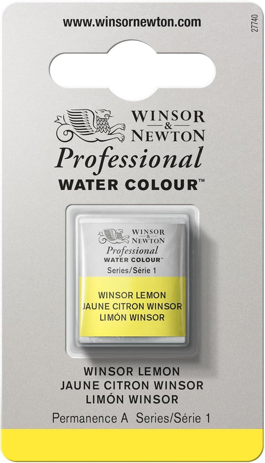 Winsor & Newton Professional Water Colour Paint, Half Pan, Winsor Lemon
